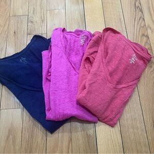 Lot of Three J. Crew Short Sleeve linen Tees